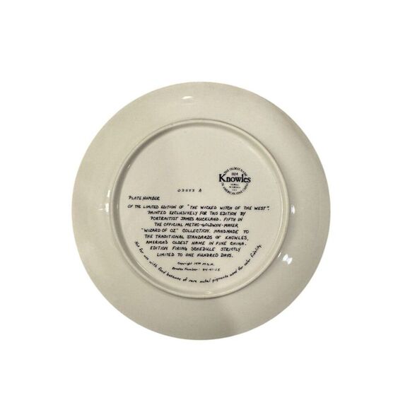 Knowles Wizard of Oz Collector Plate Wicked Witch of the West - Picture 2 of 3